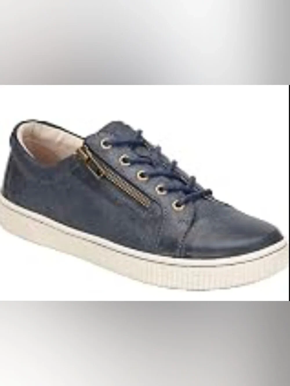 Born Tamara  Blue Canvas Sneakers with Tan Sole 7